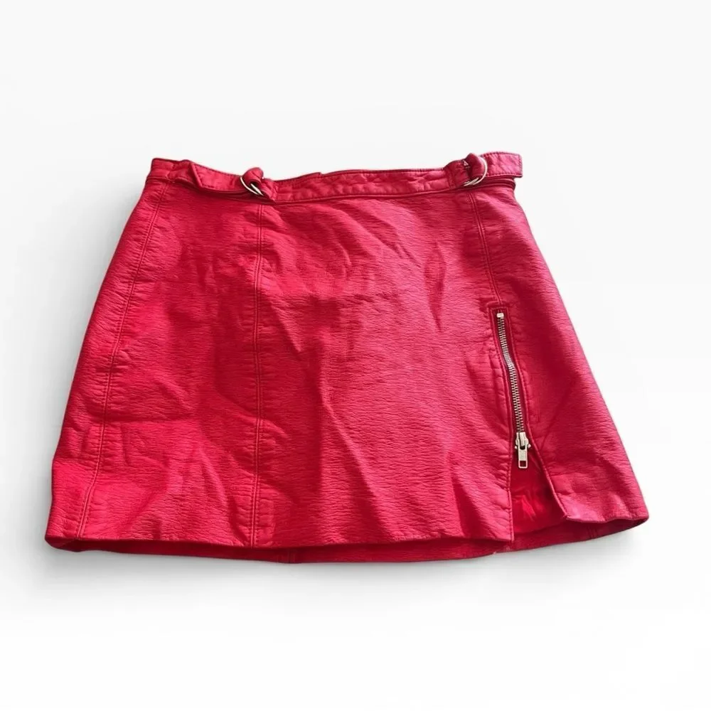 FREE PEOPLE vegan Leather Midnight Magic Skirt